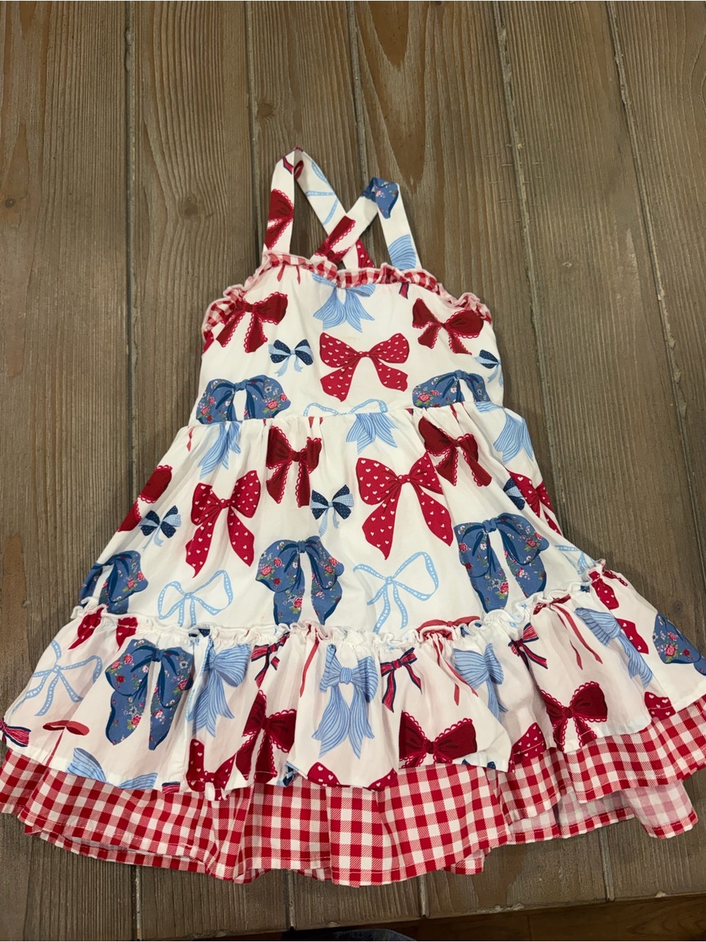 Posh Peanut White, Red & Blue Floral One-Piece